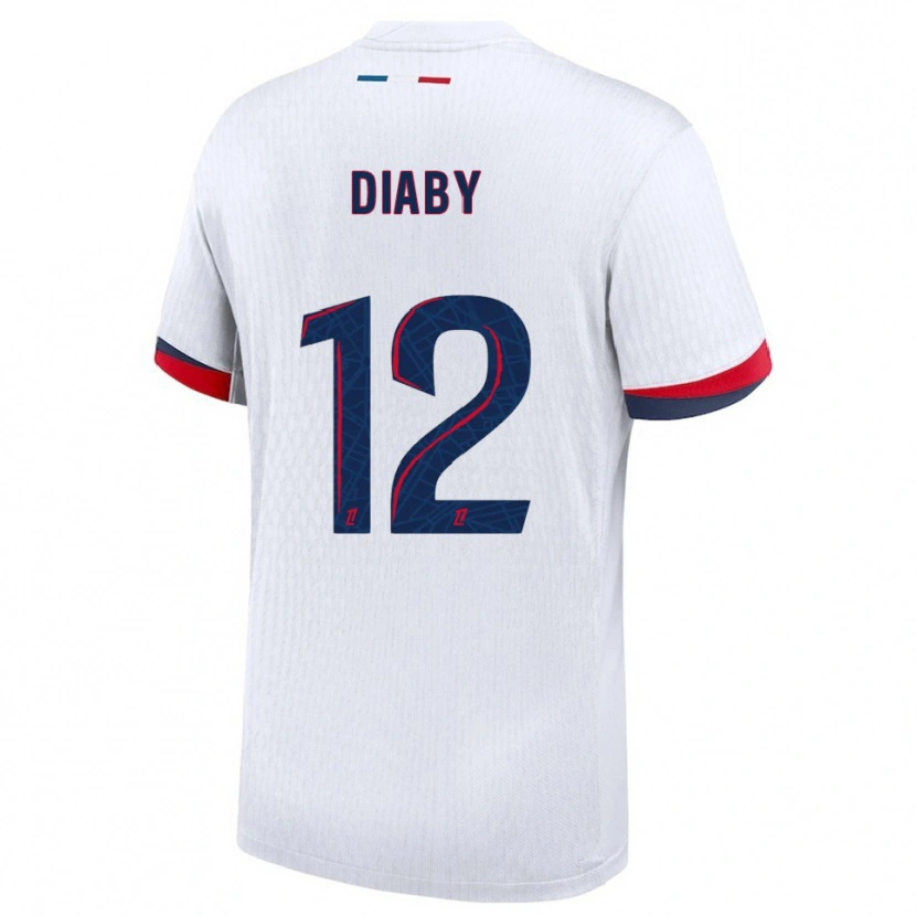 Danxen Donna Maglia Ibrahima Diaby #12 Bianco Rosso Kit Gara Away 2025/26 Maglietta
