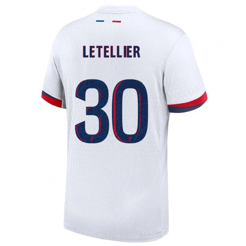 Danxen Donna Maglia Alexandre Letellier #30 Bianco Rosso Kit Gara Away 2025/26 Maglietta