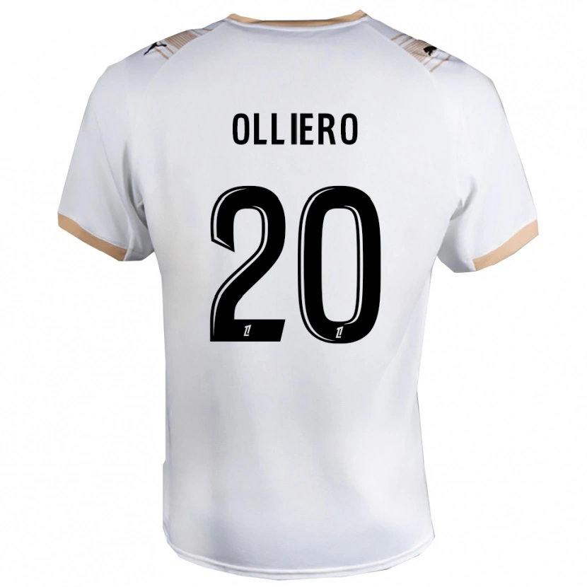 Danxen Donna Maglia Alexandre Olliero #20 Bianco Nero Kit Gara Away 2025/26 Maglietta