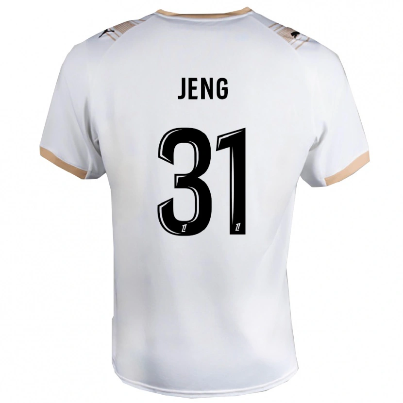 Danxen Donna Maglia Malcolm Jeng #31 Bianco Nero Kit Gara Away 2025/26 Maglietta