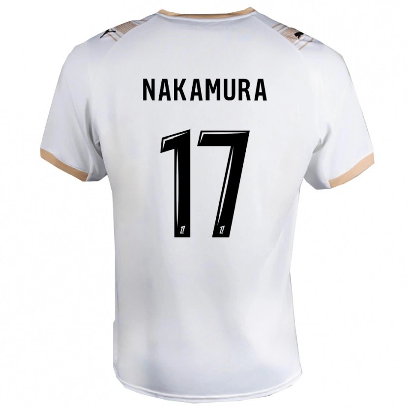 Danxen Donna Maglia Keito Nakamura #17 Bianco Nero Kit Gara Away 2025/26 Maglietta