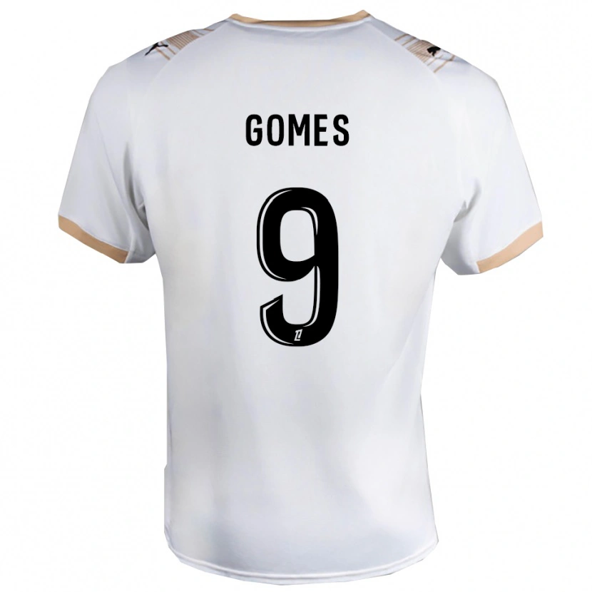Danxen Donna Maglia Mélissa Gomes #9 Bianco Nero Kit Gara Away 2025/26 Maglietta