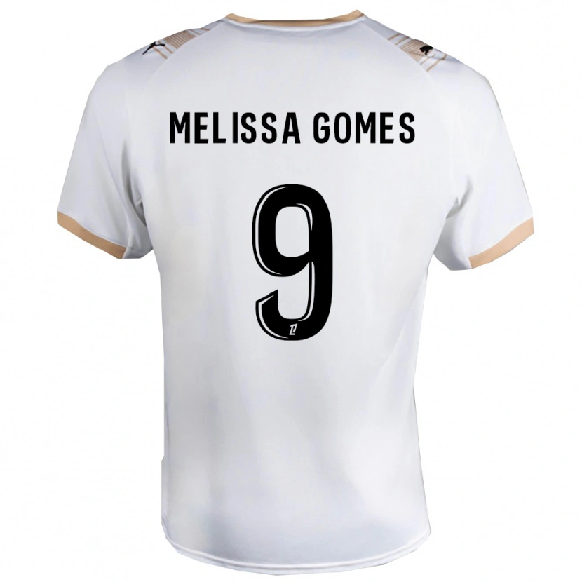 Danxen Donna Maglia Melissa Ferreira Gomes #9 Bianco Nero Kit Gara Away 2025/26 Maglietta