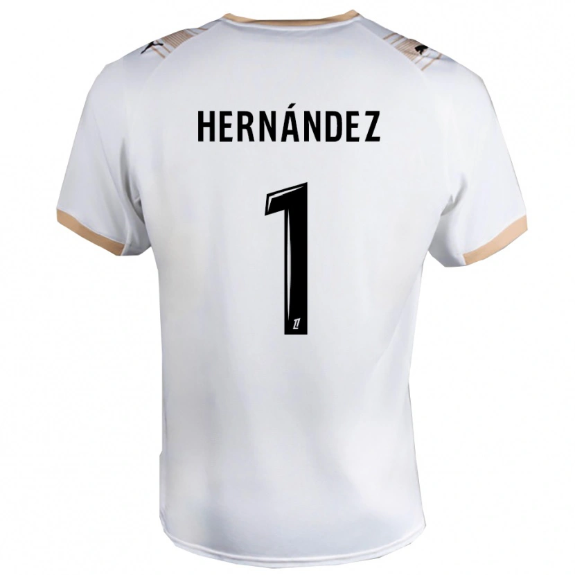 Danxen Donna Maglia Melvin Hernández #1 Bianco Nero Kit Gara Away 2025/26 Maglietta