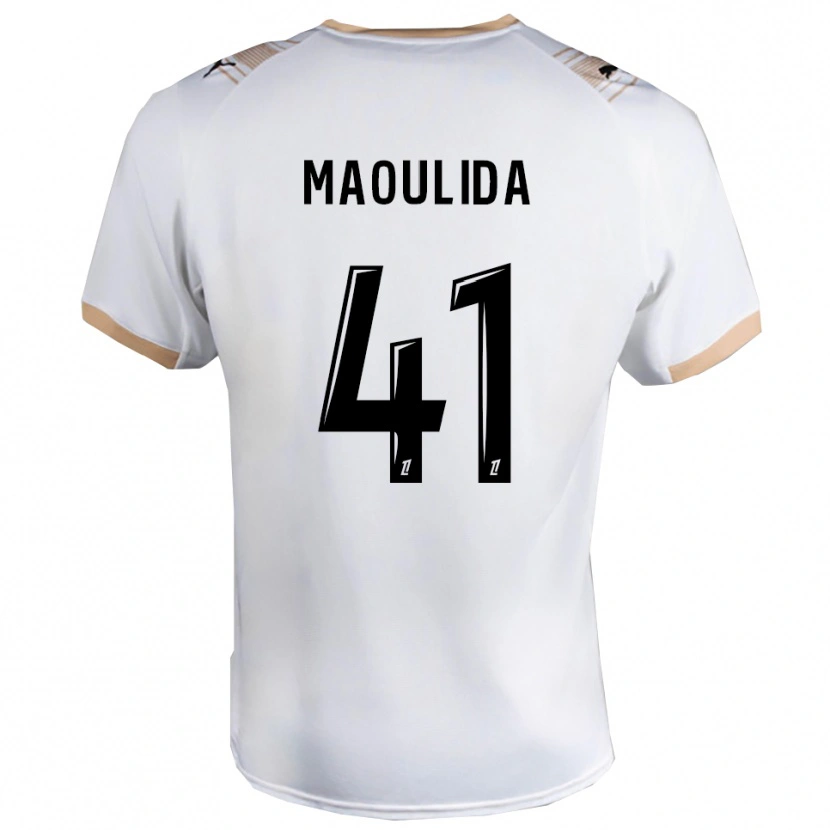 Danxen Donna Maglia Assimina Maoulida #41 Bianco Nero Kit Gara Away 2025/26 Maglietta