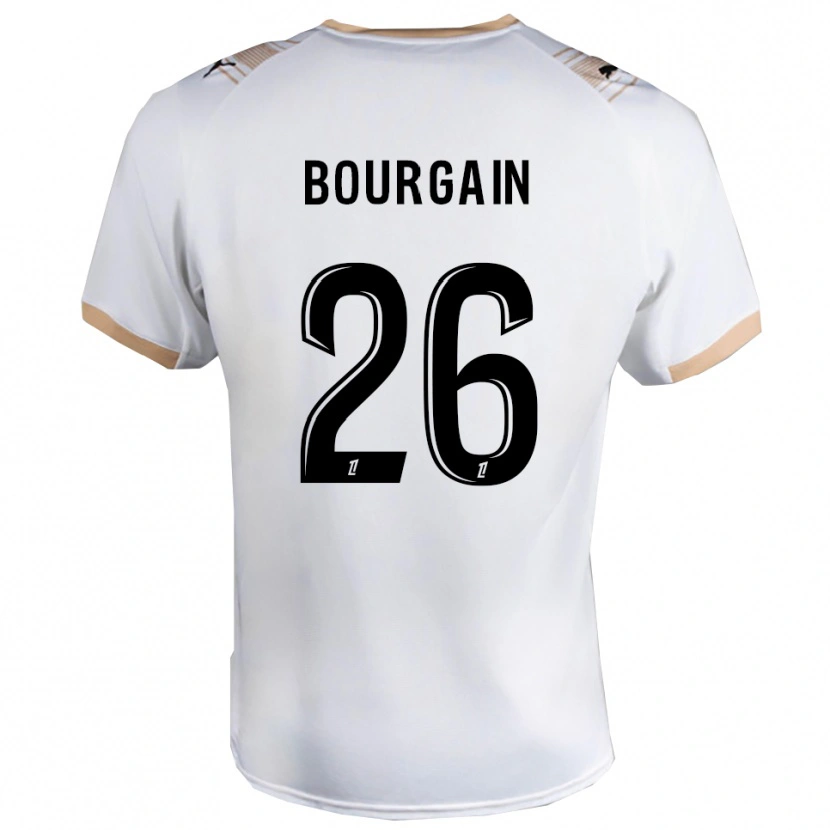 Danxen Donna Maglia Léa Bourgain #26 Bianco Nero Kit Gara Away 2025/26 Maglietta