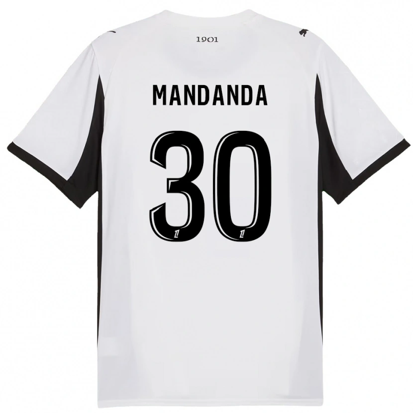 Danxen Donna Maglia Steve Mandanda #30 Bianco Nero Kit Gara Away 2025/26 Maglietta
