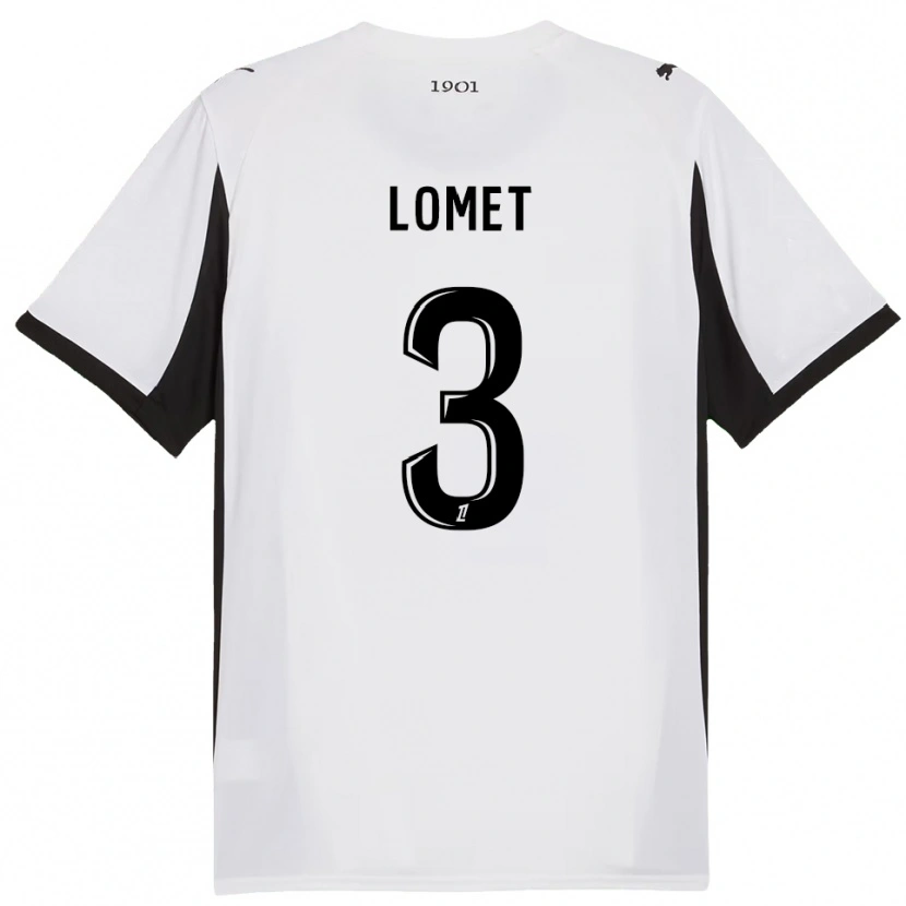 Danxen Donna Maglia Ruben Lomet #3 Bianco Nero Kit Gara Away 2025/26 Maglietta