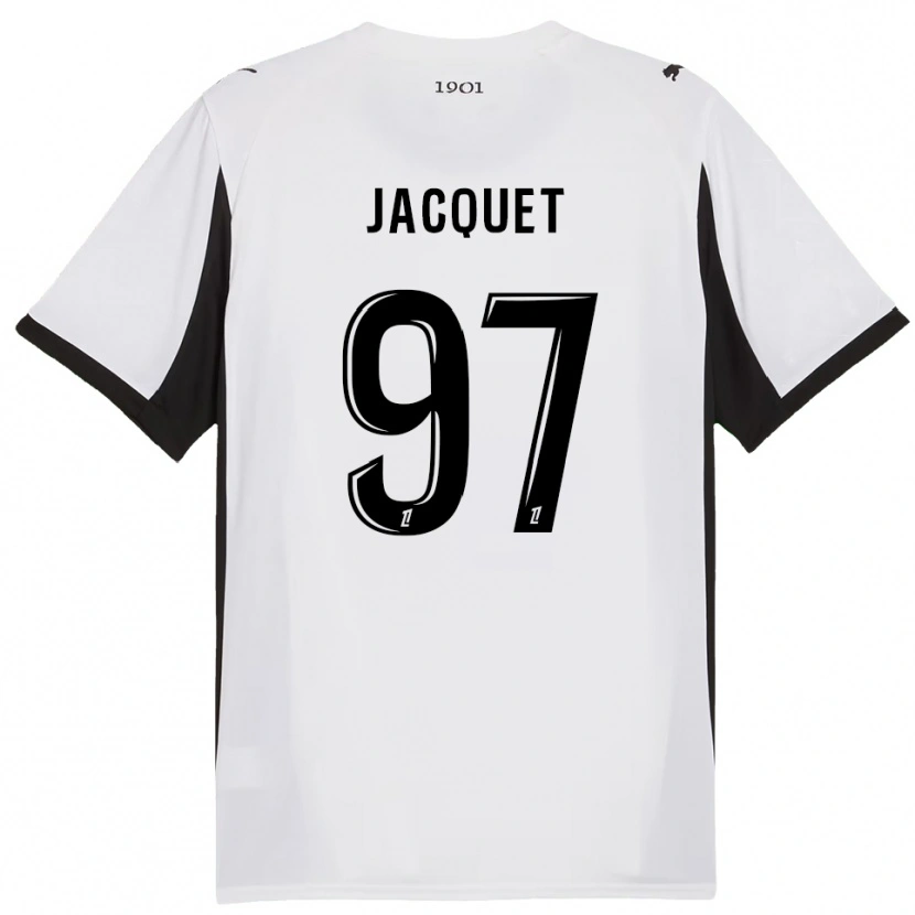 Danxen Donna Maglia Jérémy Jacquet #97 Bianco Nero Kit Gara Away 2025/26 Maglietta