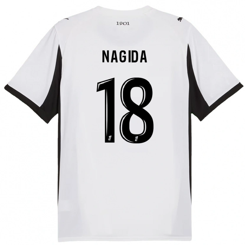 Danxen Donna Maglia Mahamadou Nagida #18 Bianco Nero Kit Gara Away 2025/26 Maglietta