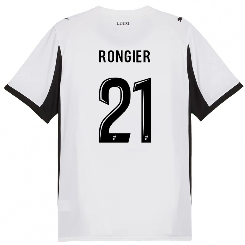 Danxen Donna Maglia Valentin Rongier #21 Bianco Nero Kit Gara Away 2025/26 Maglietta