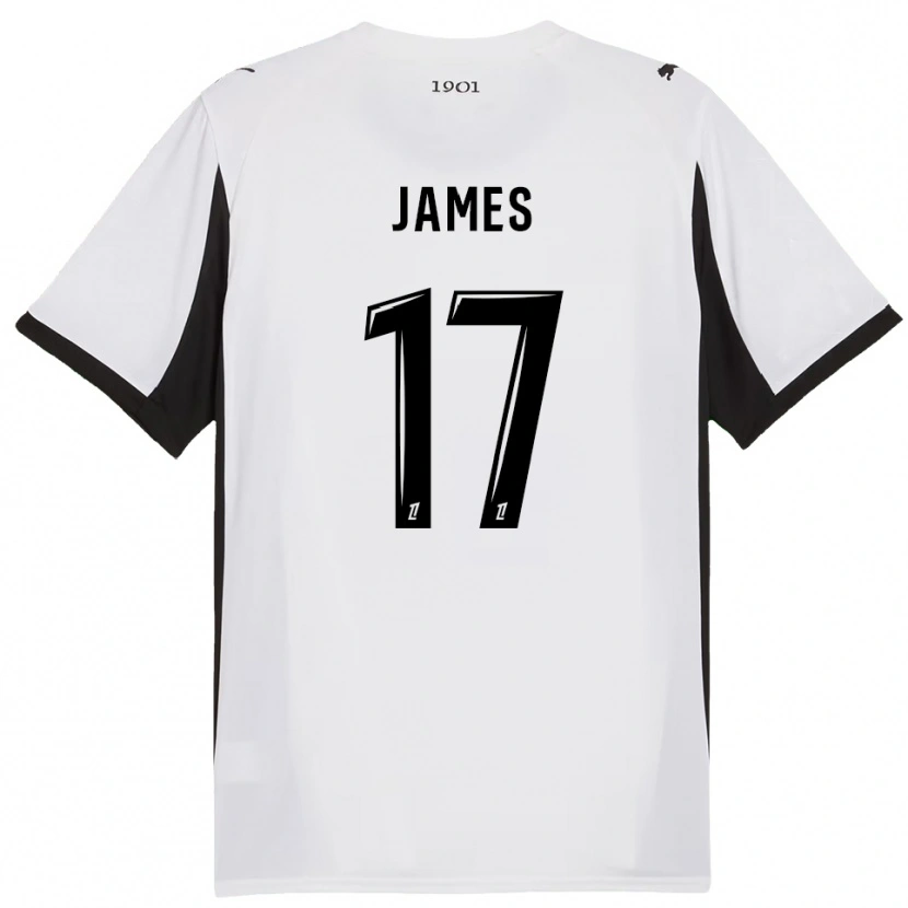 Danxen Donna Maglia Jordan James #17 Bianco Nero Kit Gara Away 2025/26 Maglietta