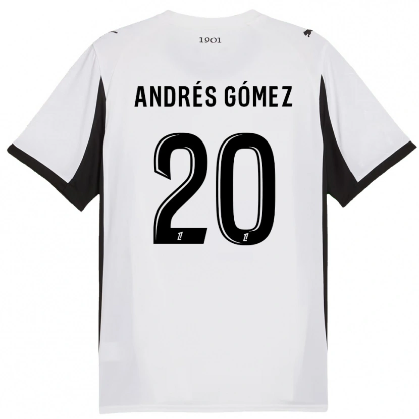 Danxen Donna Maglia Carlos Andrés Gómez #20 Bianco Nero Kit Gara Away 2025/26 Maglietta