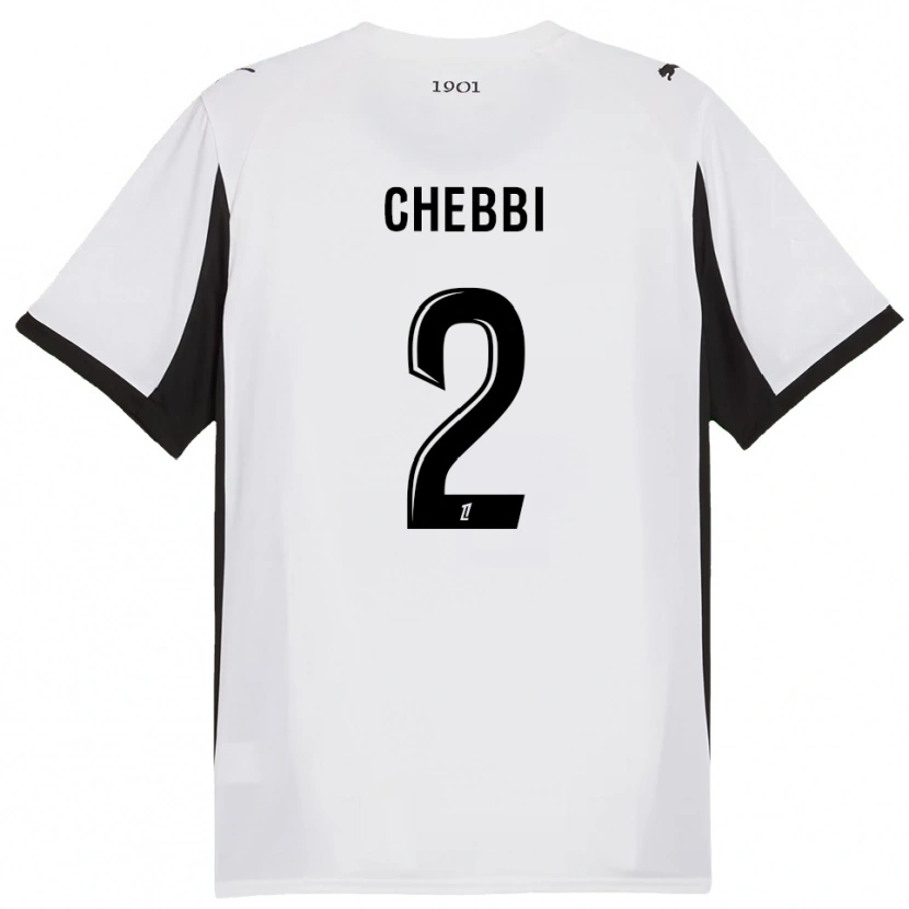Danxen Donna Maglia Mohamed Chebbi #2 Bianco Nero Kit Gara Away 2025/26 Maglietta