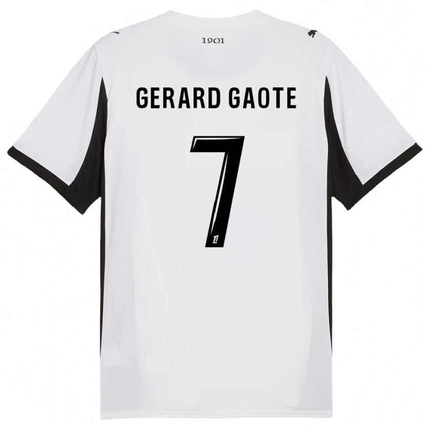 Danxen Donna Maglia Steven Gerard Gaote #7 Bianco Nero Kit Gara Away 2025/26 Maglietta