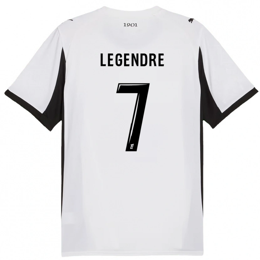 Danxen Donna Maglia Elías Legendre #7 Bianco Nero Kit Gara Away 2025/26 Maglietta