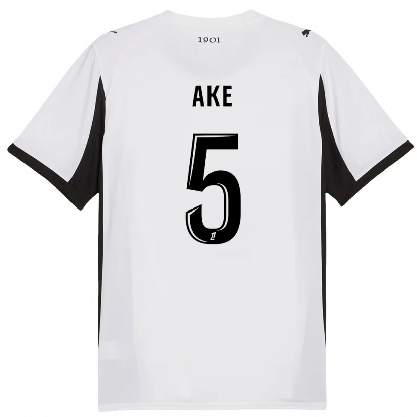 Danxen Donna Maglia Junior Ake #5 Bianco Nero Kit Gara Away 2025/26 Maglietta