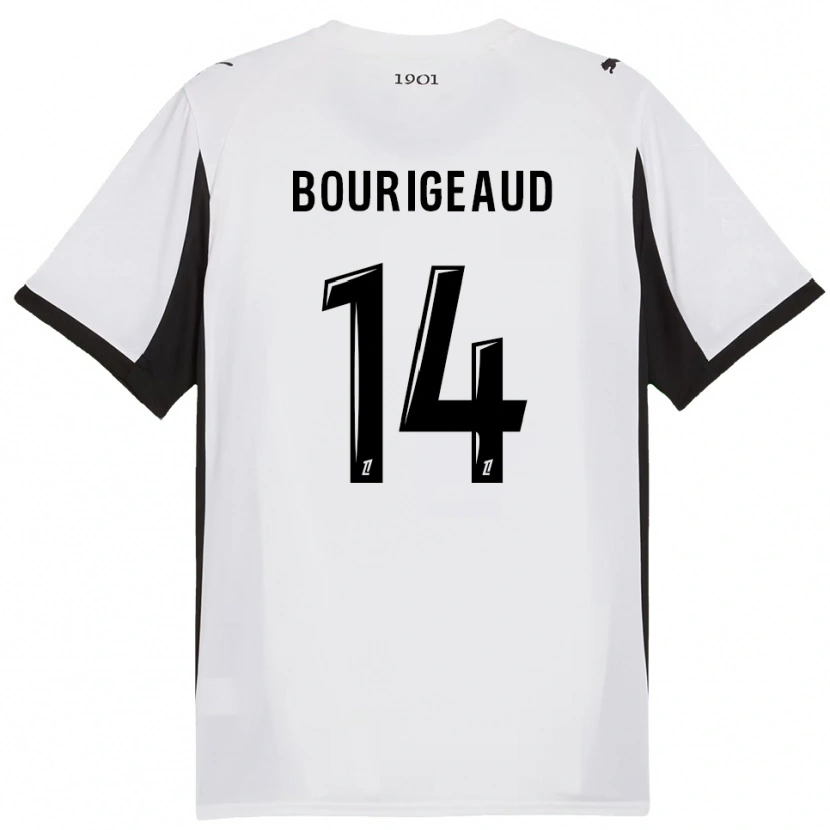Danxen Donna Maglia Benjamin Bourigeaud #14 Bianco Nero Kit Gara Away 2025/26 Maglietta