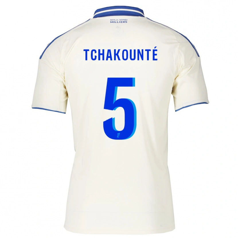Danxen Donna Maglia Anaëlle Tchakounté #5 Champagne Blu Kit Gara Away 2025/26 Maglietta