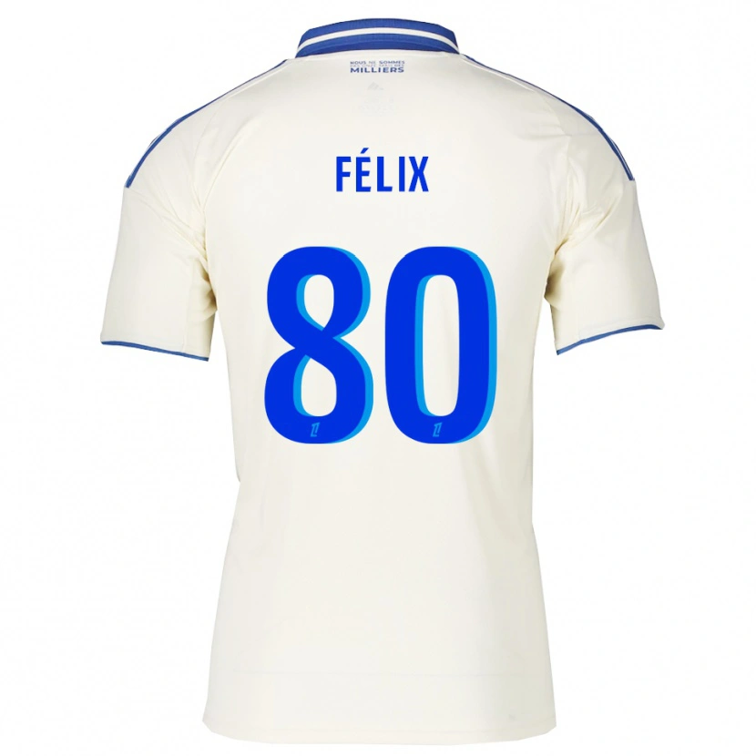 Danxen Donna Maglia Félix Lemaréchal #80 Champagne Blu Kit Gara Away 2025/26 Maglietta