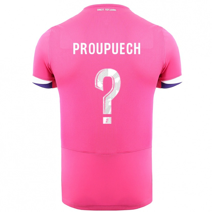Danxen Donna Maglia Lucas Proupuech #0 Rosa Bianco Kit Gara Away 2025/26 Maglietta