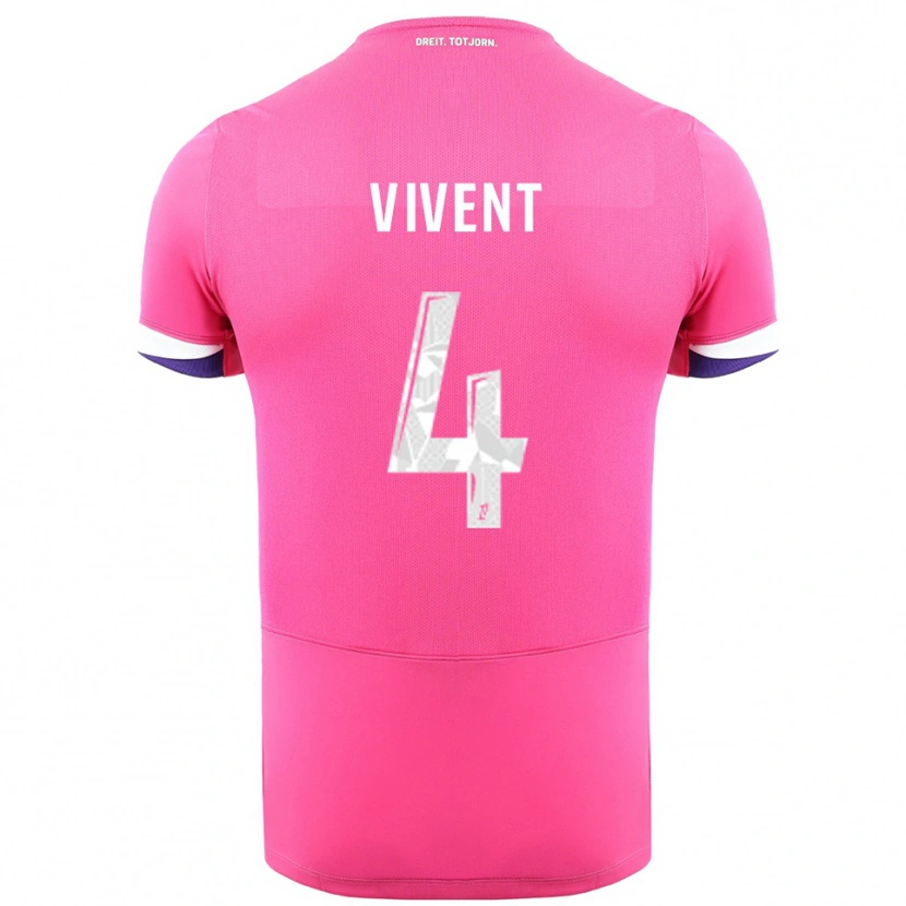 Danxen Donna Maglia Sacha Vivent #4 Rosa Bianco Kit Gara Away 2025/26 Maglietta