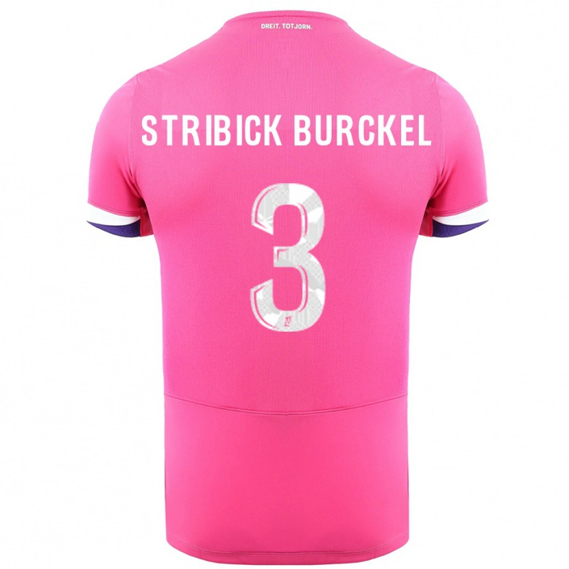 Danxen Donna Maglia Laetitia Stribick-Burckel #3 Rosa Bianco Kit Gara Away 2025/26 Maglietta