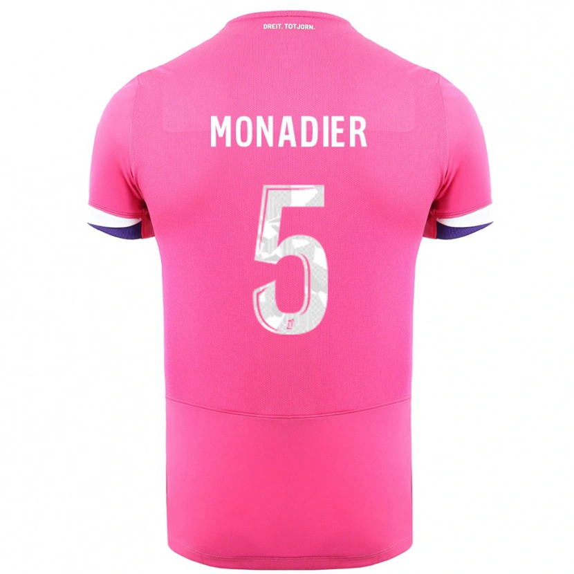 Danxen Donna Maglia Pauline Monadier #5 Rosa Bianco Kit Gara Away 2025/26 Maglietta
