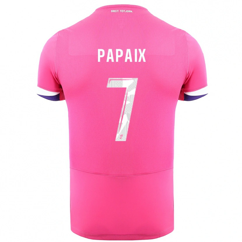 Danxen Donna Maglia Marie Papaix #7 Rosa Bianco Kit Gara Away 2025/26 Maglietta