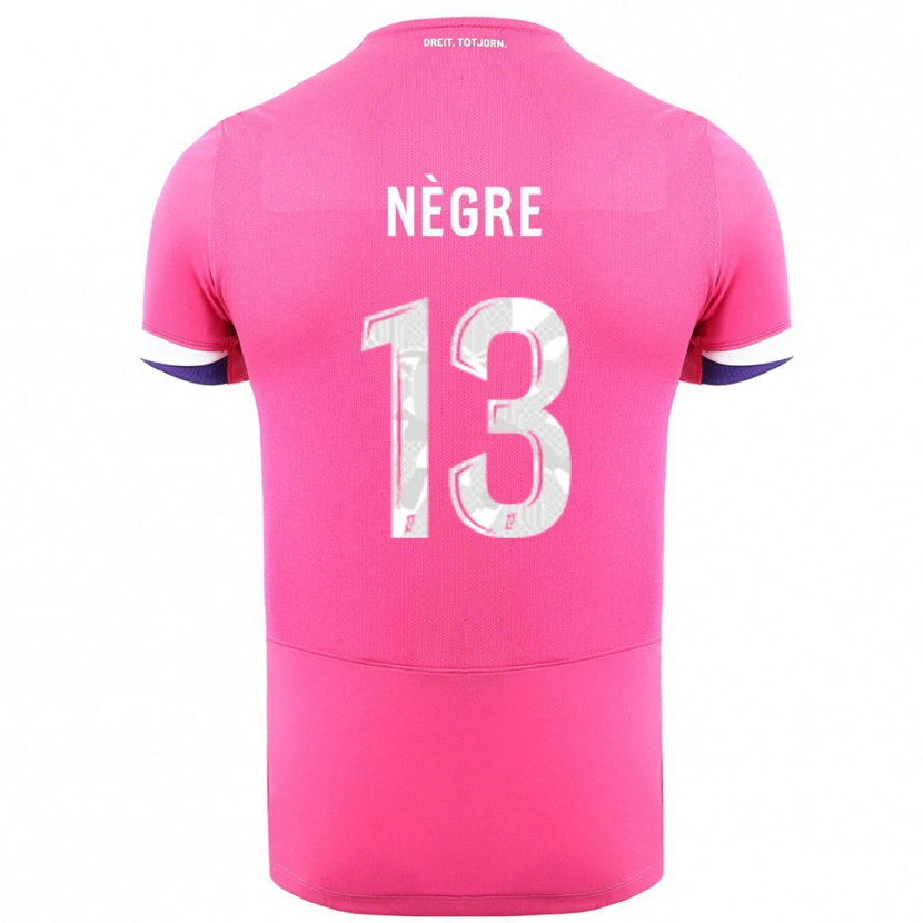 Danxen Donna Maglia Thibo Nègre #13 Rosa Bianco Kit Gara Away 2025/26 Maglietta