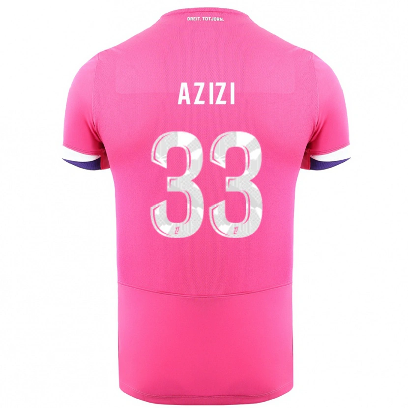 Danxen Donna Maglia Ilyas Azizi #33 Rosa Bianco Kit Gara Away 2025/26 Maglietta