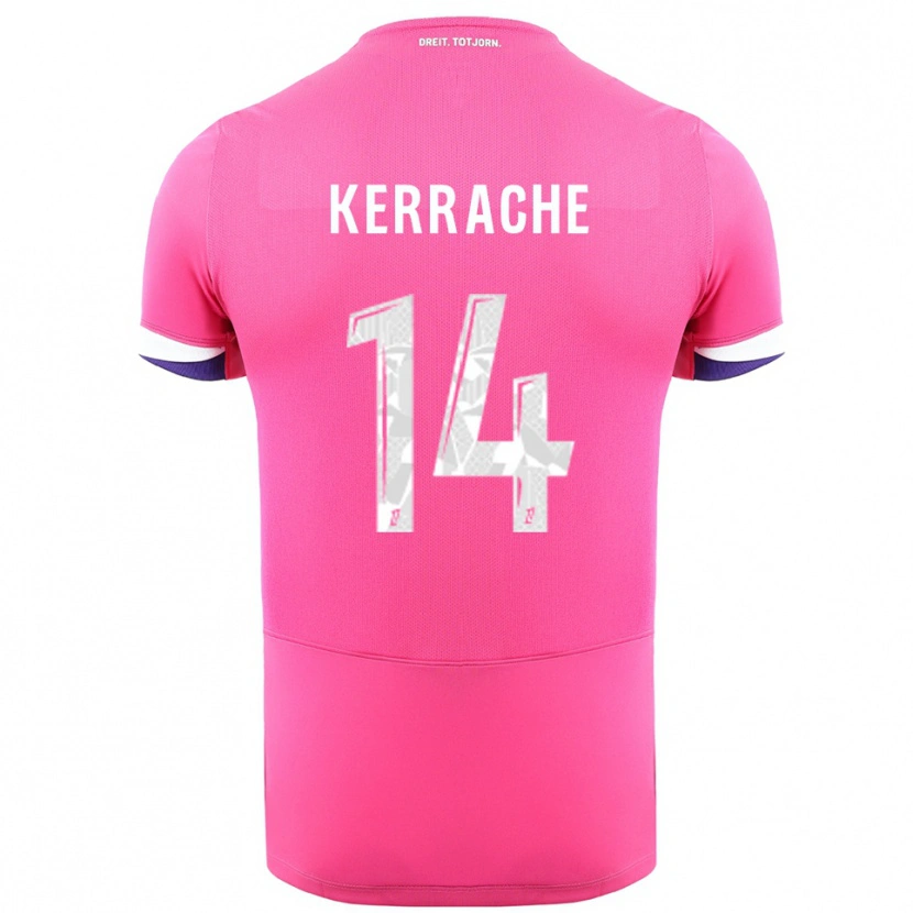 Danxen Donna Maglia Marina Kerrache #14 Rosa Bianco Kit Gara Away 2025/26 Maglietta