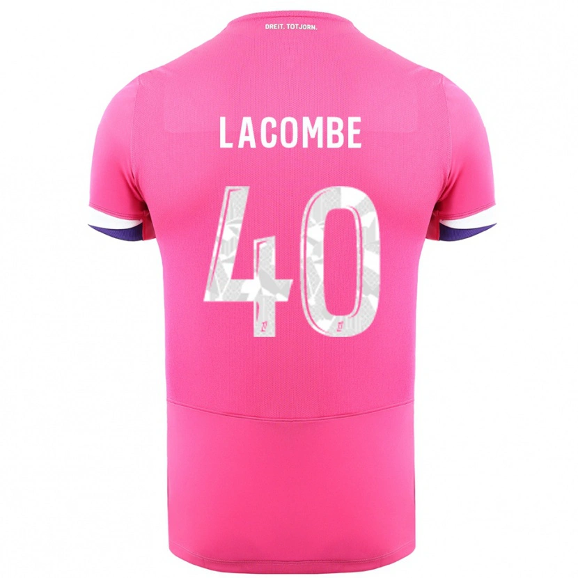 Danxen Donna Maglia Justin Lacombe #40 Rosa Bianco Kit Gara Away 2025/26 Maglietta