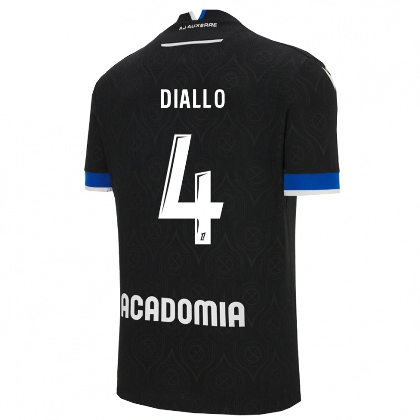 Danxen Donna Maglia Ibrahim Diallo #4 Nero Bianco Kit Gara Away 2025/26 Maglietta