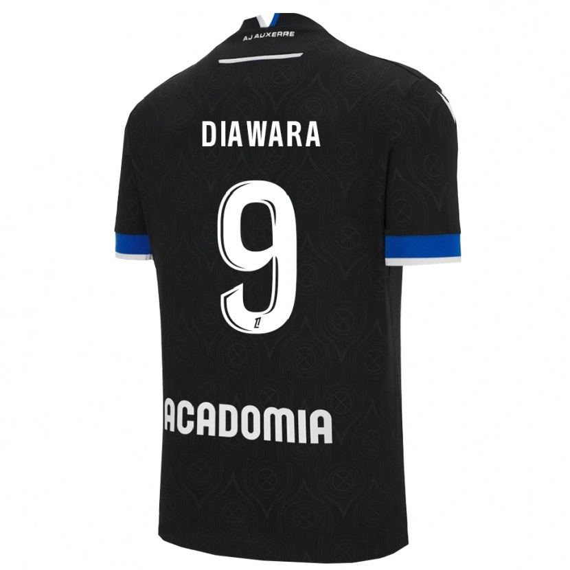 Danxen Donna Maglia Tidiane Diawara #9 Nero Bianco Kit Gara Away 2025/26 Maglietta