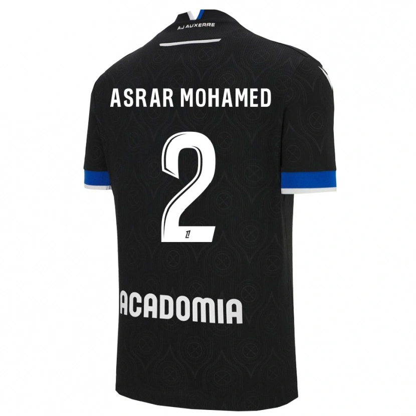 Danxen Donna Maglia El Asrar Mohamed #2 Nero Bianco Kit Gara Away 2025/26 Maglietta