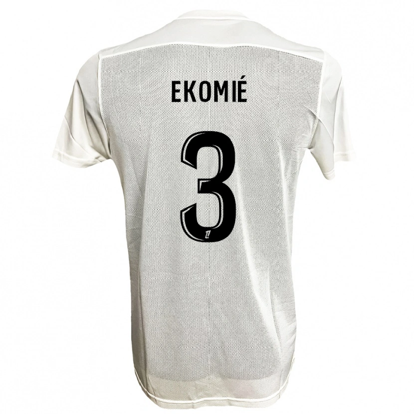 Danxen Donna Maglia Jacques Ekomié #3 Nero Bianco Kit Gara Away 2025/26 Maglietta