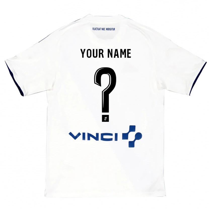 Danxen Donna Maglia Il Tuo Nome #0 Bianco Blu Kit Gara Away 2025/26 Maglietta