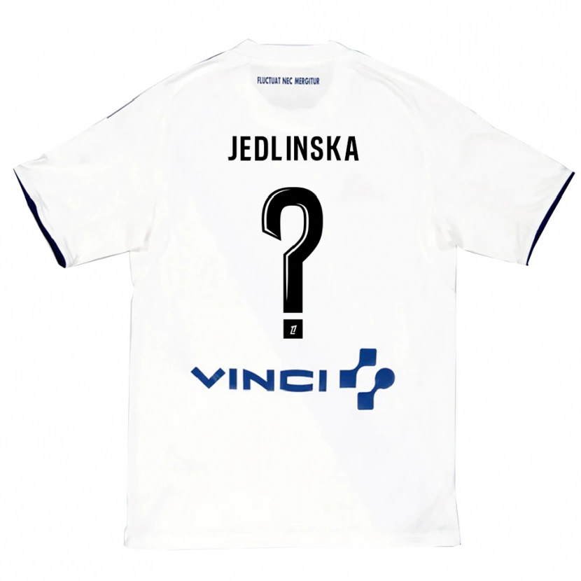 Danxen Donna Maglia Klaudia Jedlinska #0 Bianco Blu Kit Gara Away 2025/26 Maglietta