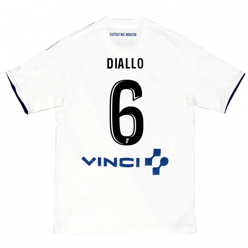 Danxen Donna Maglia Ibrahim Diallo #6 Bianco Blu Kit Gara Away 2025/26 Maglietta