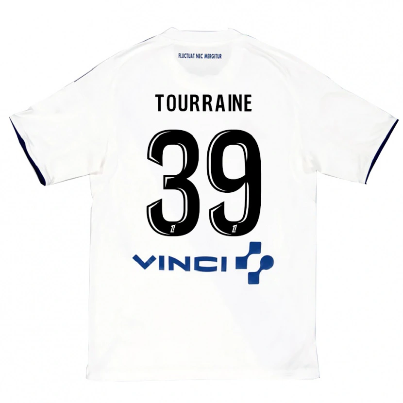 Danxen Donna Maglia Mathys Tourraine #39 Bianco Blu Kit Gara Away 2025/26 Maglietta
