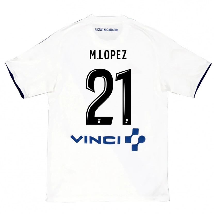 Danxen Donna Maglia Maxime Lopez #21 Bianco Blu Kit Gara Away 2025/26 Maglietta