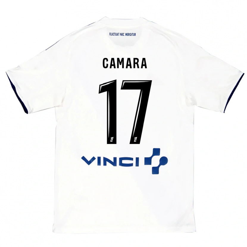 Danxen Donna Maglia Adama Camara #17 Bianco Blu Kit Gara Away 2025/26 Maglietta