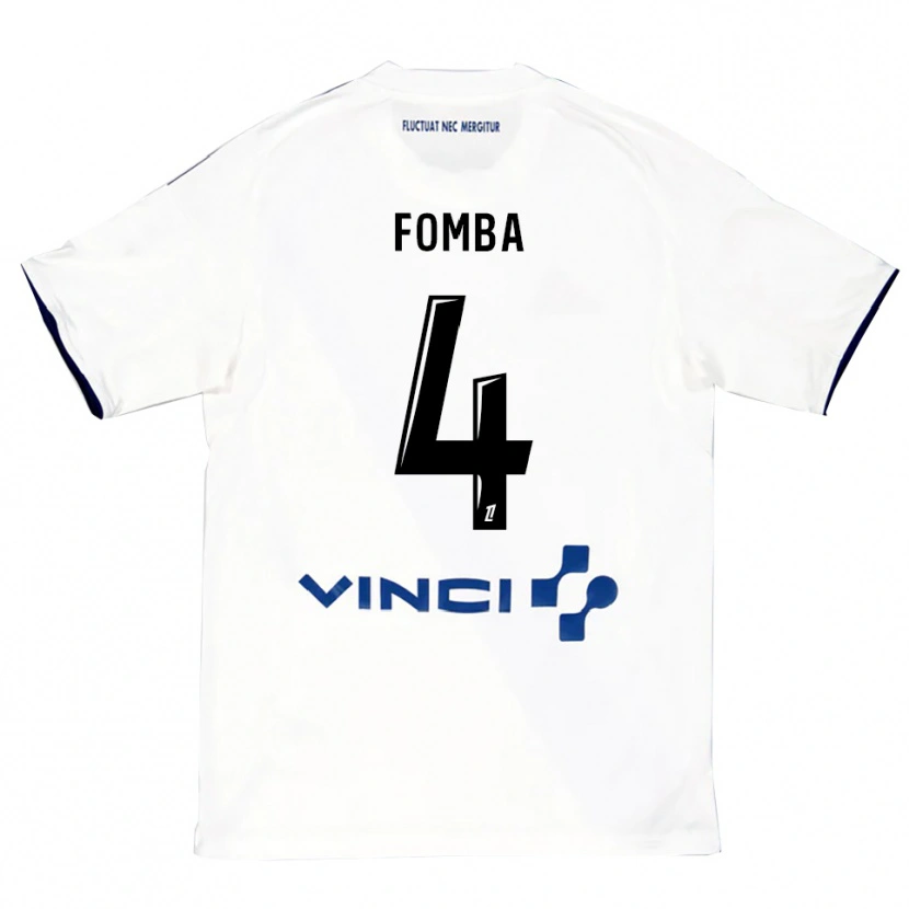 Danxen Donna Maglia Ibrahim Fomba #4 Bianco Blu Kit Gara Away 2025/26 Maglietta