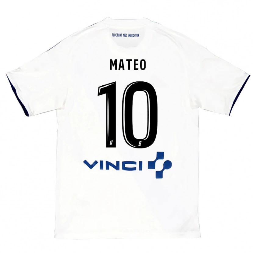 Danxen Donna Maglia Clara Mateo #10 Bianco Blu Kit Gara Away 2025/26 Maglietta