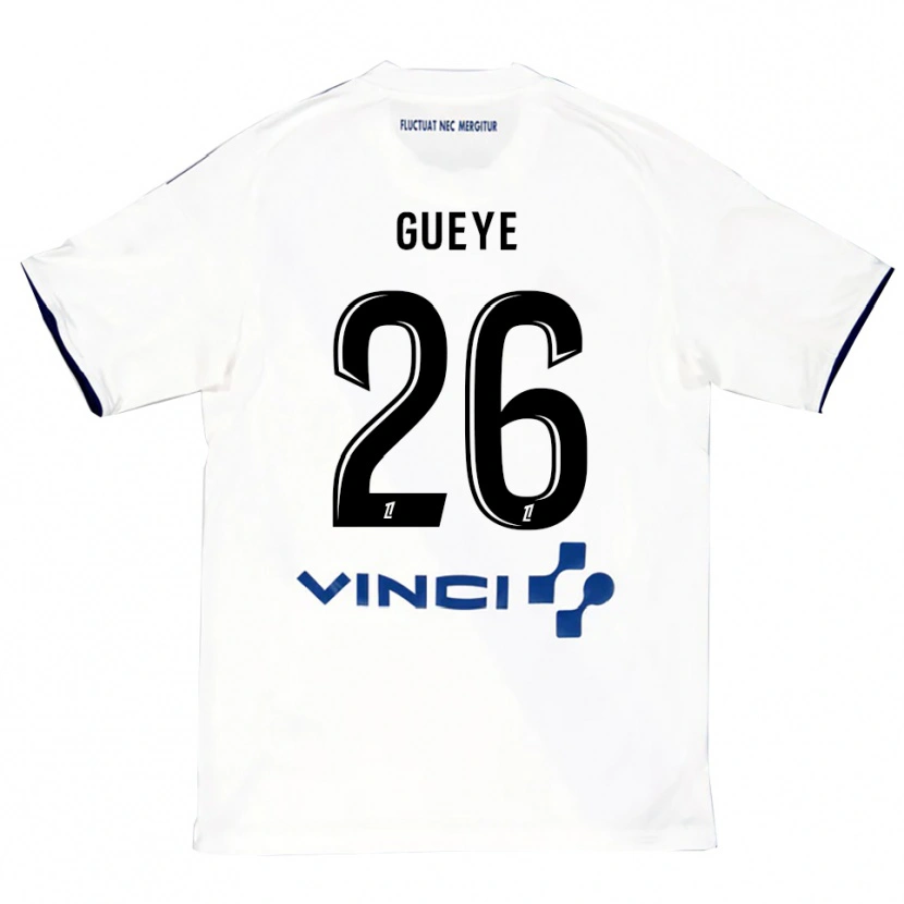 Danxen Donna Maglia Lamine Gueye #26 Bianco Blu Kit Gara Away 2025/26 Maglietta