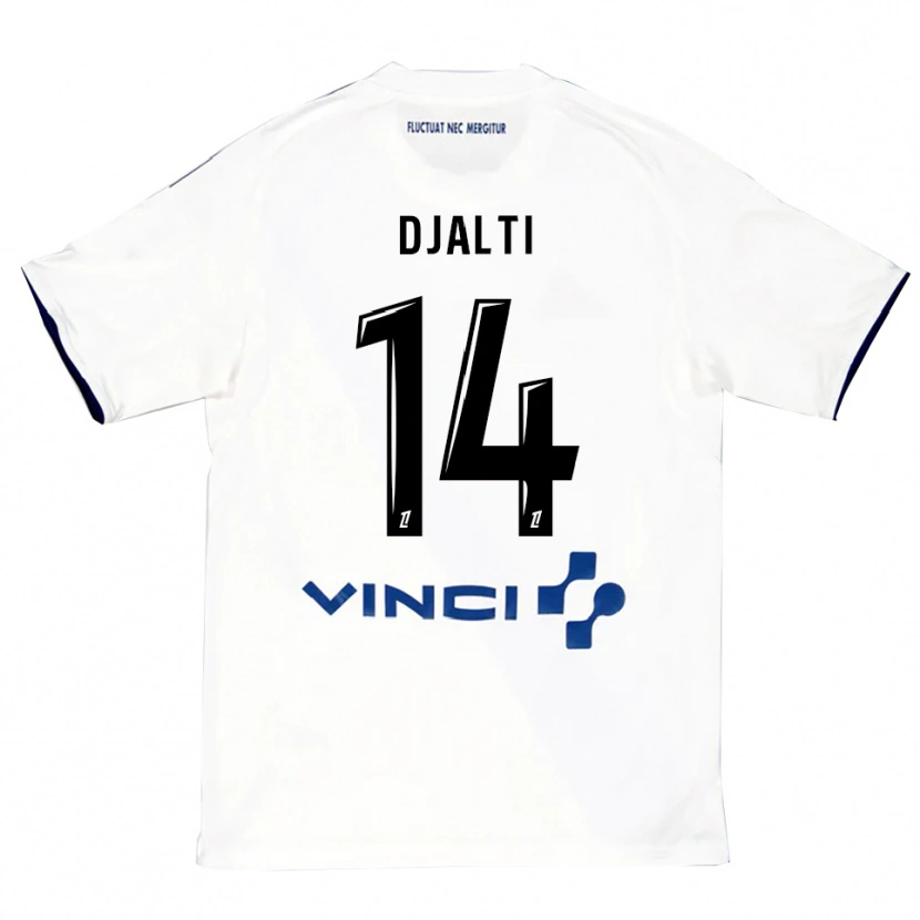 Danxen Donna Maglia Nadir Djalti #14 Bianco Blu Kit Gara Away 2025/26 Maglietta
