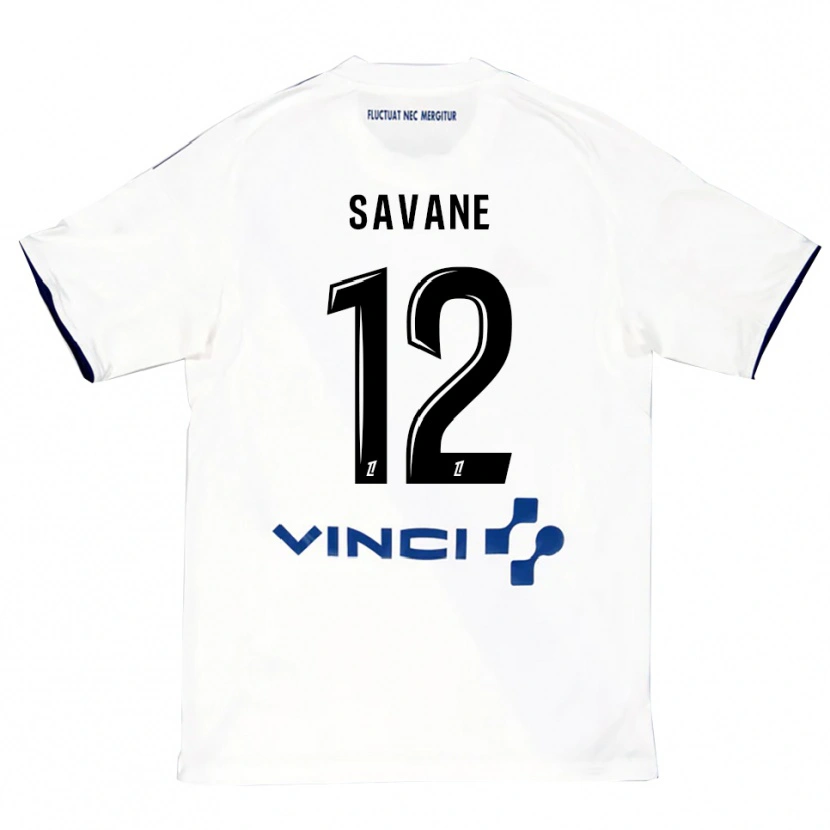 Danxen Donna Maglia Mohamed Savane #12 Bianco Blu Kit Gara Away 2025/26 Maglietta
