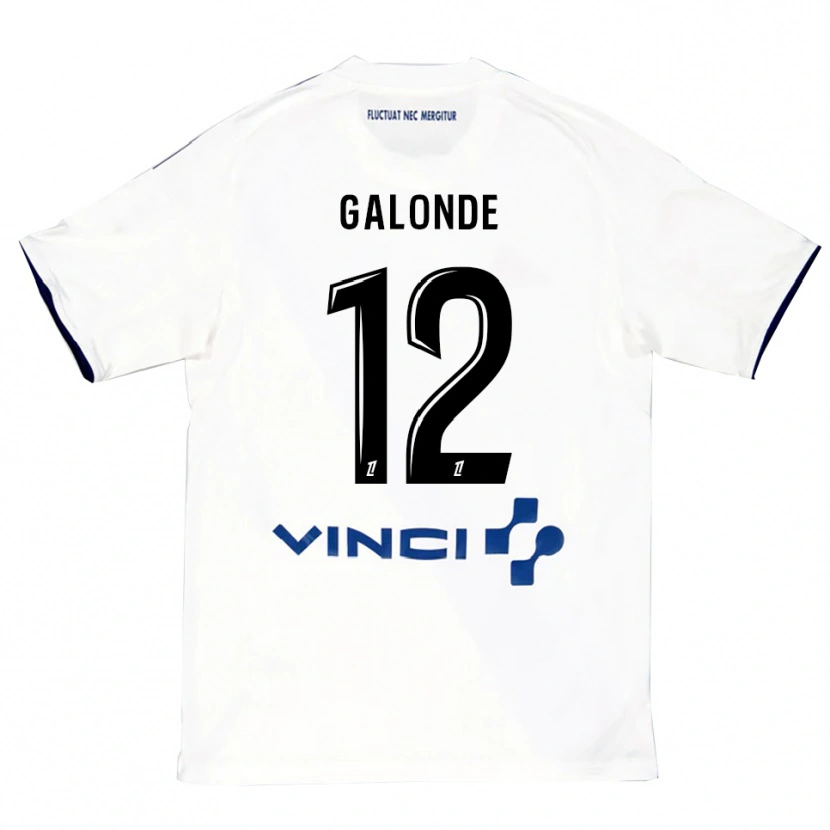 Danxen Donna Maglia Mathis Galonde #12 Bianco Blu Kit Gara Away 2025/26 Maglietta