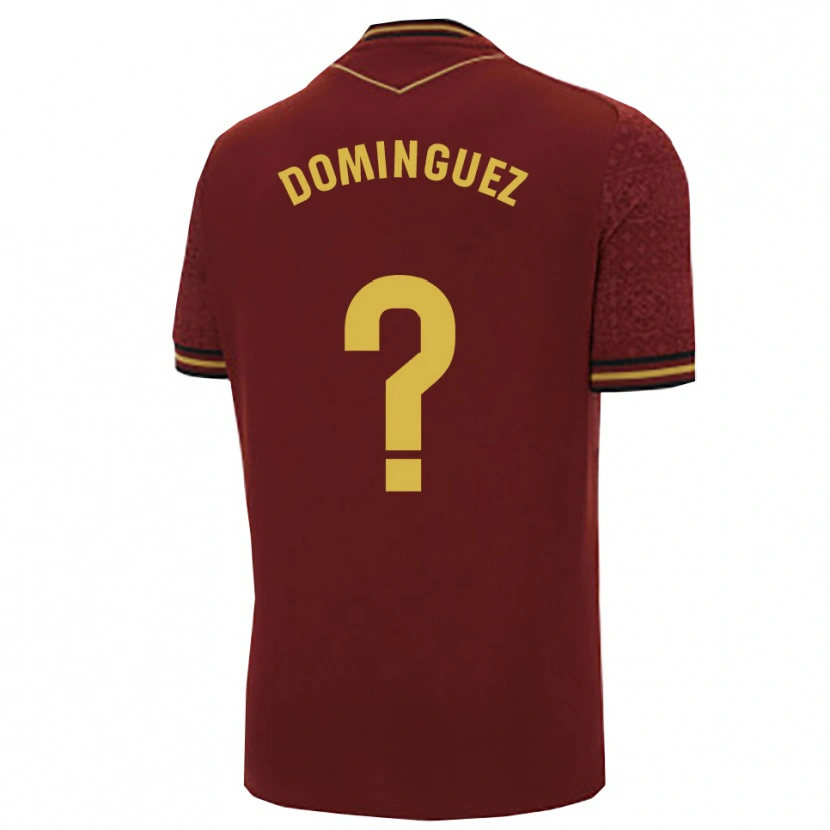 Danxen Donna Maglia Rubén Domínguez #0 Borgogna Oro Kit Gara Away 2025/26 Maglietta